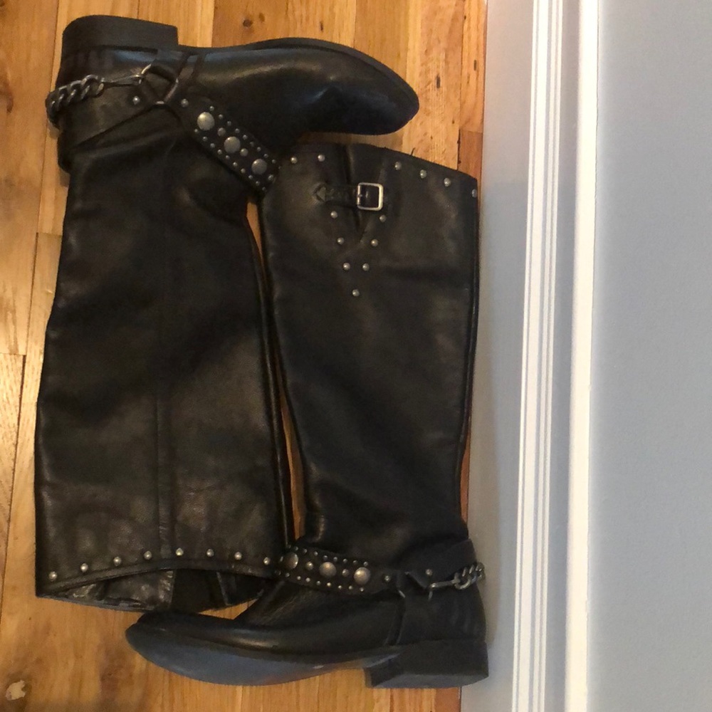Black studded Moto boots
